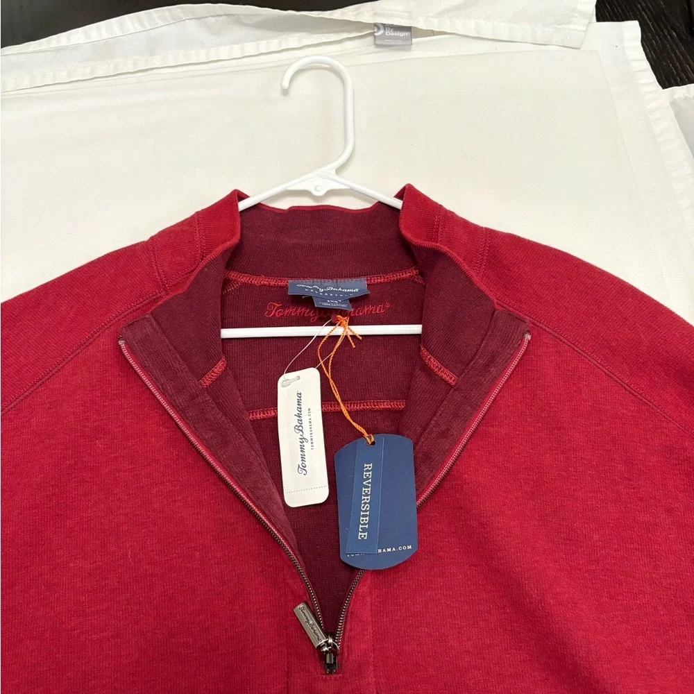 NWT Tommy Bahama Reversible Zip Up Sweater,100% Cotton,Size 3XB